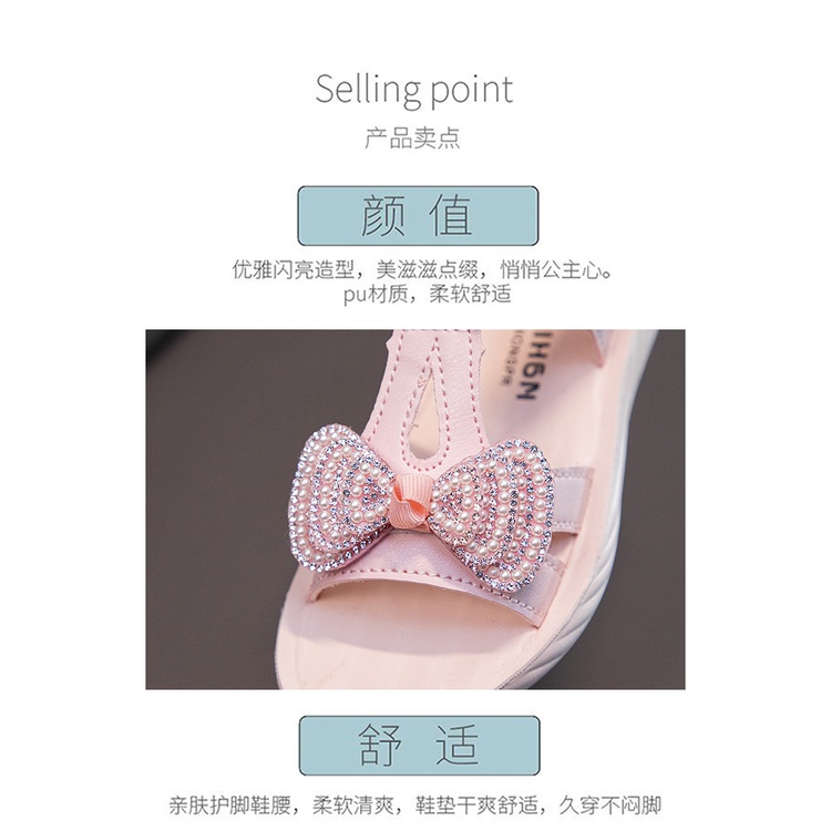 Sandal Đế Mềm Chống Trượt Phong Cách Công Chúa Thời Trang Mùa Hè 2023 Cho Bé Gái