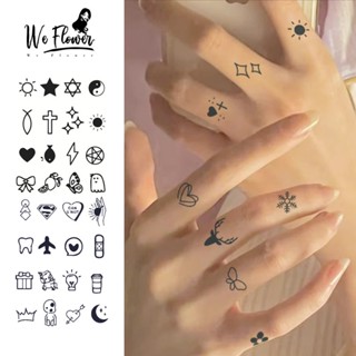 WeFlower Hình Xăm Dán Tạm Thời Họa Tiết Trái Tim / Bướm / Trái Tim Kích Thước 4.5 * 4.5cm Phong Cách Hàn Quốc