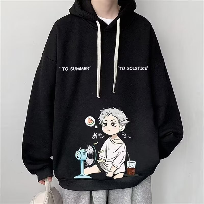 Áo Hoodie Tay Dài Dáng Rộng In Họa Tiết Hoạt Hình Phong Cách Nhật Bản Thời Trang Cho Nam Và Nữ Size M-5XL