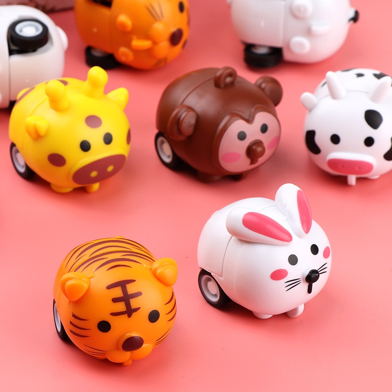 Bộ 5 Mô Hình Xe Hơi Đồ Chơi Mini Họa Tiết Hoạt Hình Dễ Thương Cho Bé