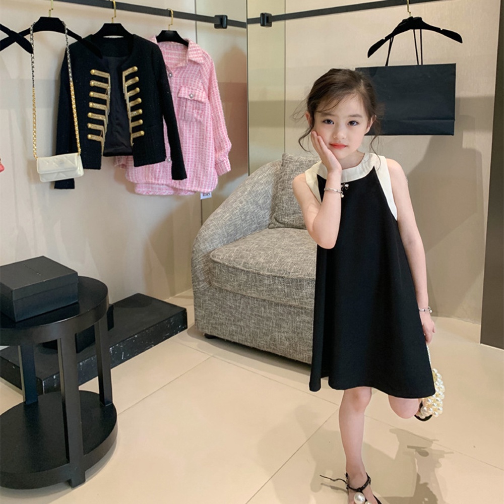 BEAR LEADER Đầm Sát Nách Màu Sắc Mùa Hè 2023 Cho Bé Gái 2-7 Tuổi