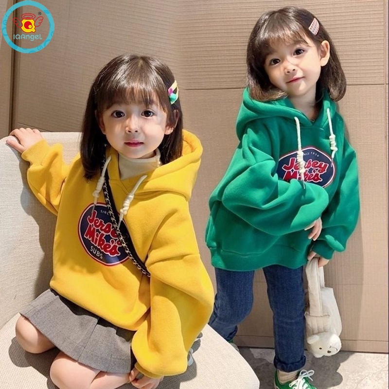 Áo sweater Có Mũ Trùm Giữ Ấm Mùa Thu Đông Cho Bé Trai Bé Gái IQ