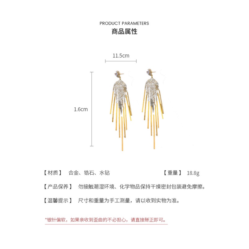 Bông Tai Mạ Bạc Dáng Dài Hình Hoa Đính Đá Phối Tua Rua Phong Cách Âu Mỹ Sang Trọng Thời Trang