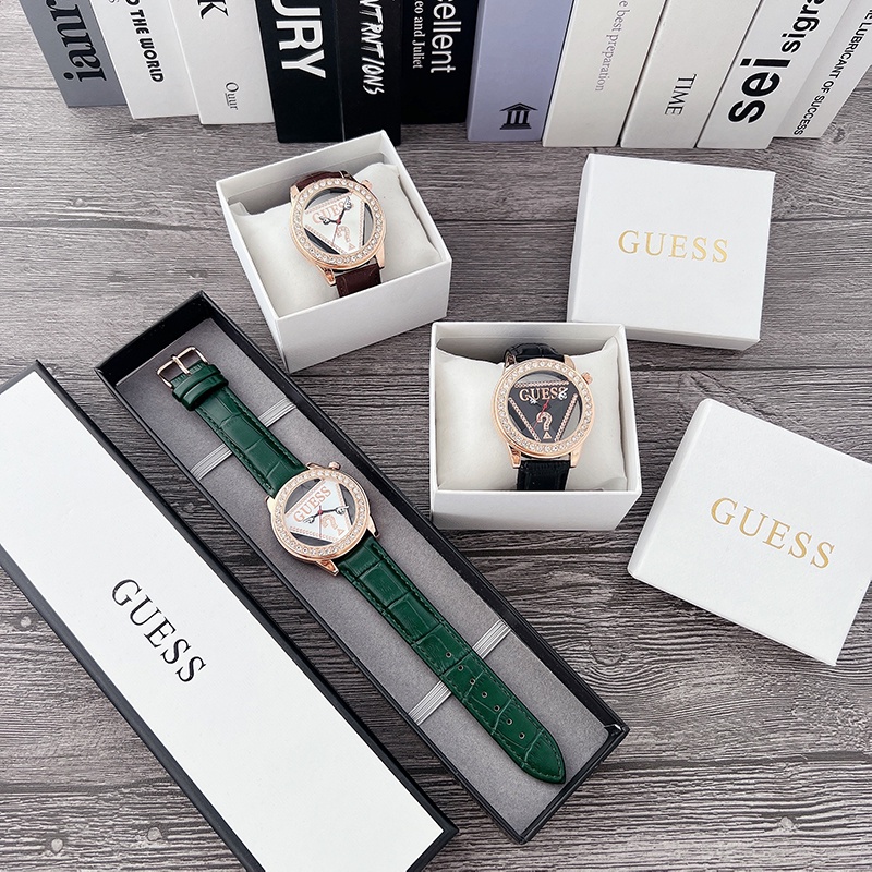 Đồng Hồ quartz Đính Đá Với Dây Đeo Da