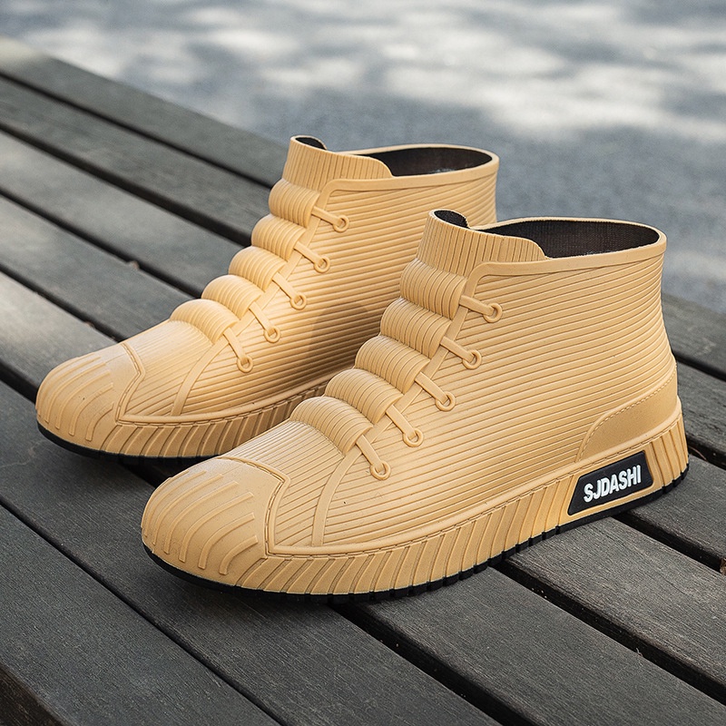 Giày Bốt Cao Su Đi Mưa / Câu Cá Chống Trượt / Thấm Nước Phong Cách Mới Cho Nam