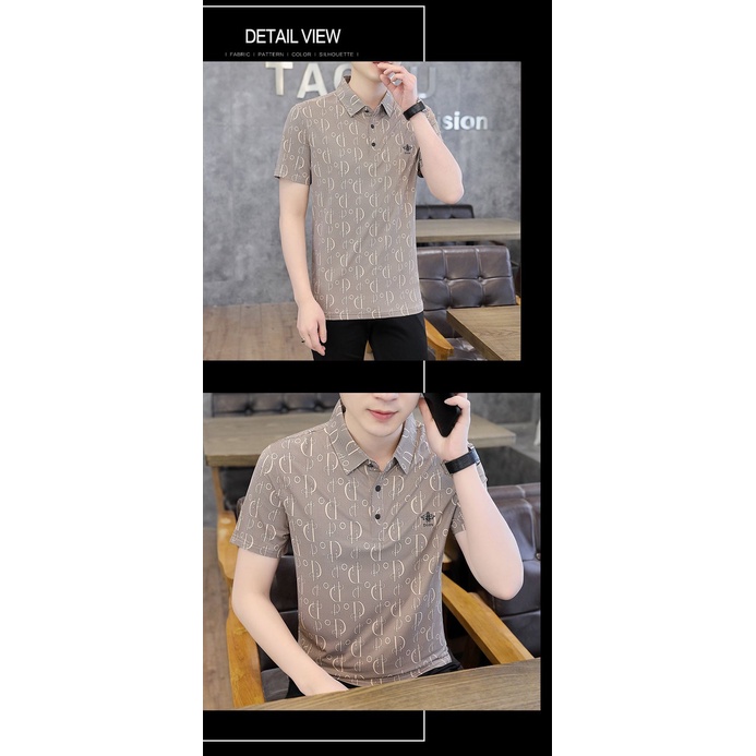 Áo Thun Polo Mỏng Cỡ Lớn In Họa Tiết Thời Trang Mùa Hè Mới Cho Nam Trung Niên Và Bố