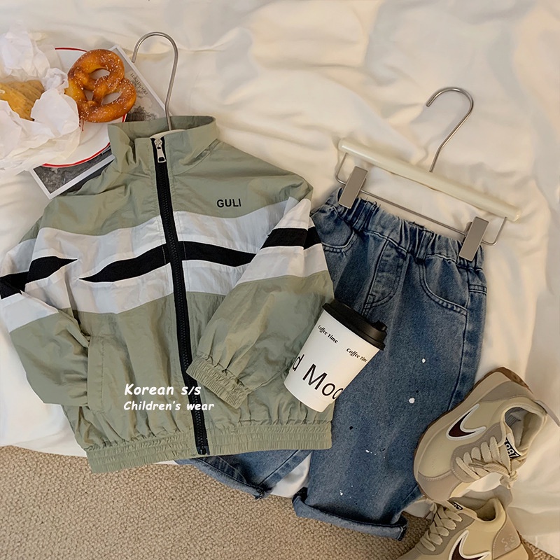 Áo Khoác Màu Sắc Tương Phản Thời Trang Mùa Thu Cho Bé Gái