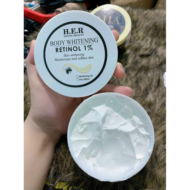 Kem body kích trắng mạnh Retinol HER hủ 500gr hương nước hoa dưỡng trắng da c sỉ