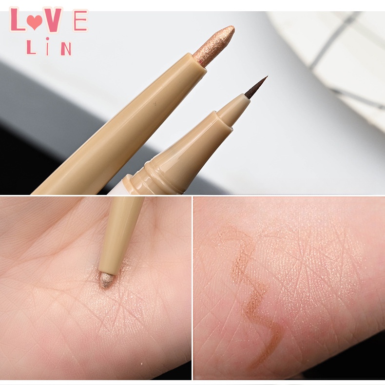 Lovelin màu pha lê berbeni hiệu ứng kép nằm tằm bút phác thảo bút bóng mờ khuôn mặt tự nhiên để bút đánh dấu sáng