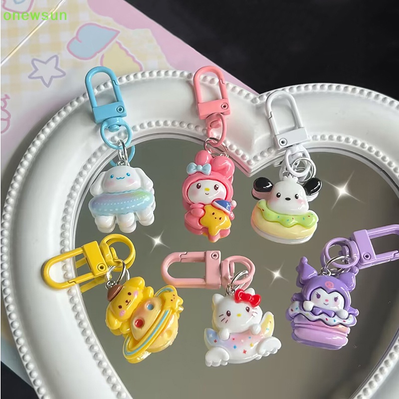 Onewsun sanrio anime my melody bag keychain phim hoạt hình cinnamonroll hello kitty túi dễ thương mặt dây chuyền ch keyrings trang trí cho cô gái quà tặng mới