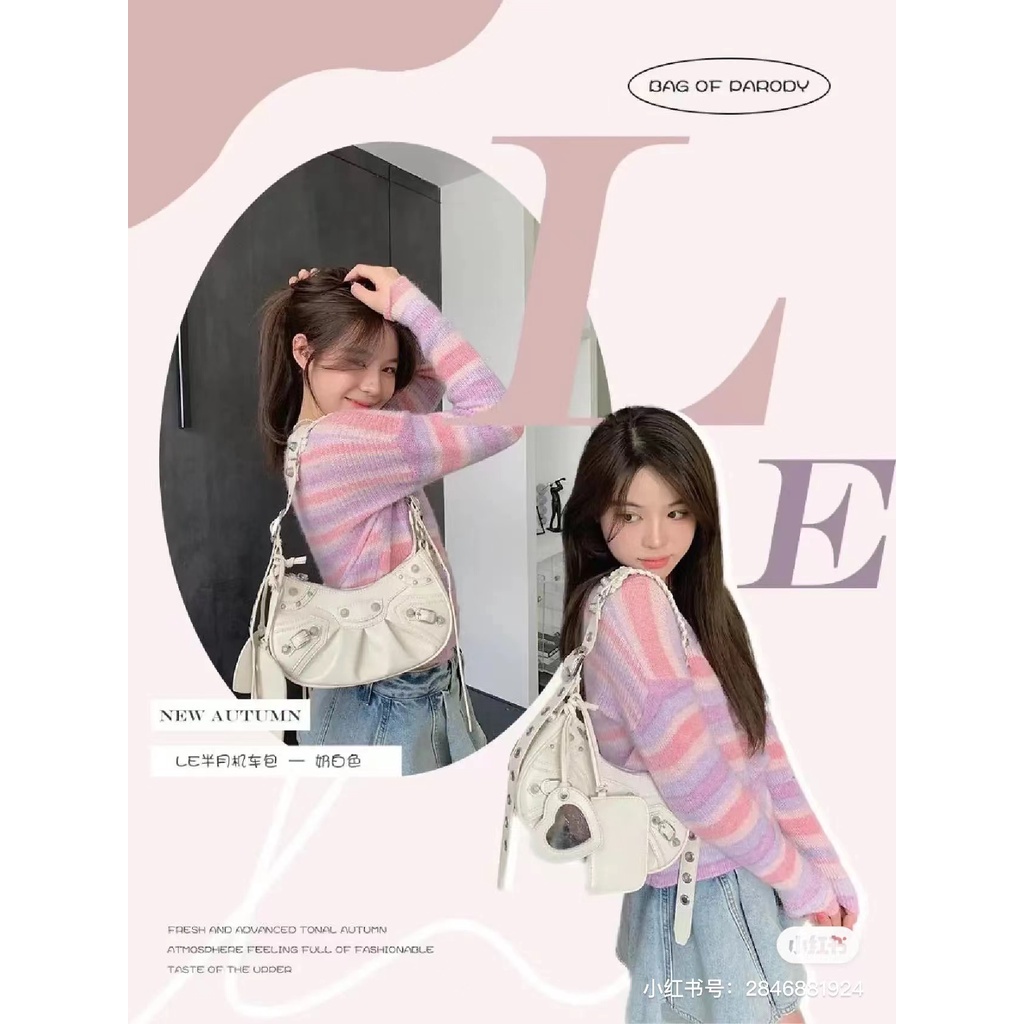 Túi Đeo Vai Đính Kim Cương Giả Hình Trái Tim Phong Cách Thời Trang Mới 2023