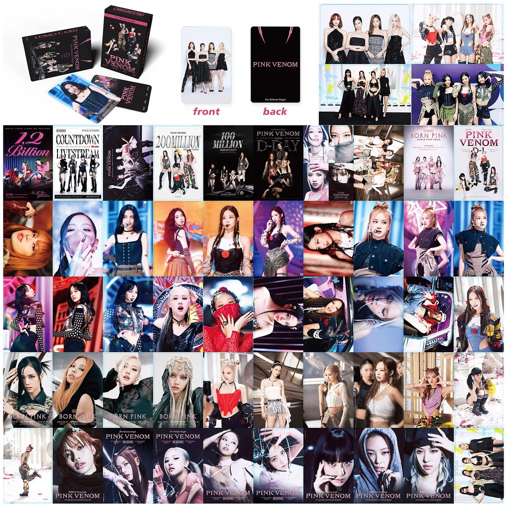 Set 55 Tấm Thẻ Hình lomo Nhóm Nhạc Hàn Quốc black pink