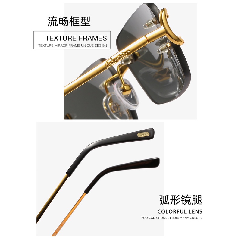 Cá tính mới không khung carter fire thương hiệu sang trọng kính râm phụ nữ cross-border street shooting trend kính râm nam ngoại thương uv400 nhà sản xuất bán buôn kính