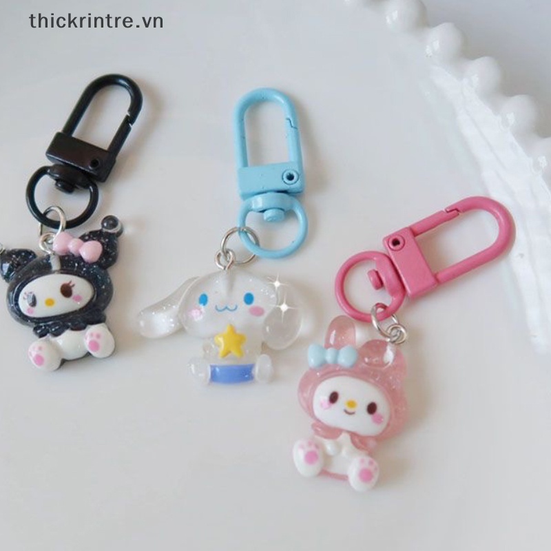 Thi sanrio anime hello kitty trong suốt móc khóa nhấp nháy tốt phim hoạt hình cinnamon dog kuromi melody bag mặt dây chuyền phụ kiện chìa khóa dễ thương vn