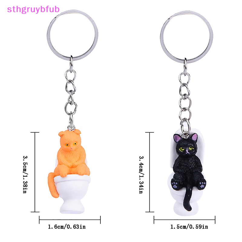 Sthb sáng tạo phim hoạt hình nhà vệ sinh mèo móc khóa đáng yêu vui nhộn cho bé gái túi mặt dây chuyền ba lô trang trí nội thất vn