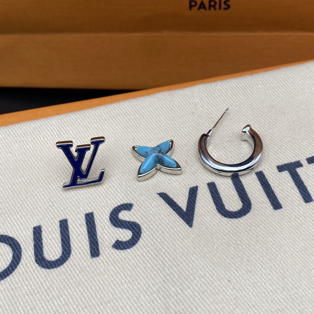 Lv Bông Tai Thép Titan Hình logo Chữ Thời Trang Cho Nữ