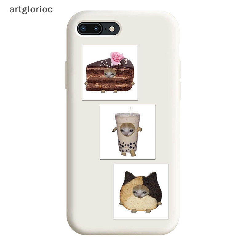 Art 69 cái vui meme mèo và thức ăn hình dán graffiti dễ thương cho hành lý đồ chơi máy tính xách tay ipad ván trượt điện thoại dán xe vn