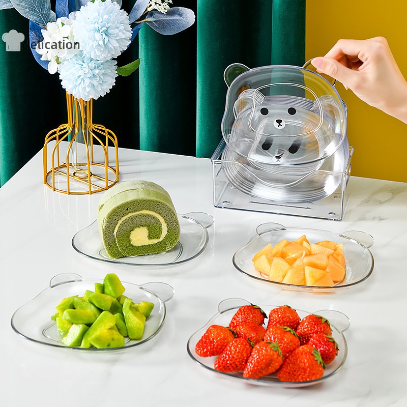 1 cái khay bảo quản thực phẩm gấu đáng yêu trái cây sấy khô món khai vị đĩa phục vụ đĩa cho bữa tiệc kẹo bánh ngọt nuts món ăn