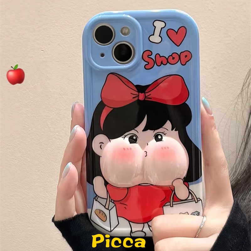 Cartoon disney mermaid princess pinching face case tương thích cho iphone 14 11 8plus 11 14 12 13 pro max 7 8 6s 6 plus xr x se 2020 xs max 3d decompression anti-drop glossy cover