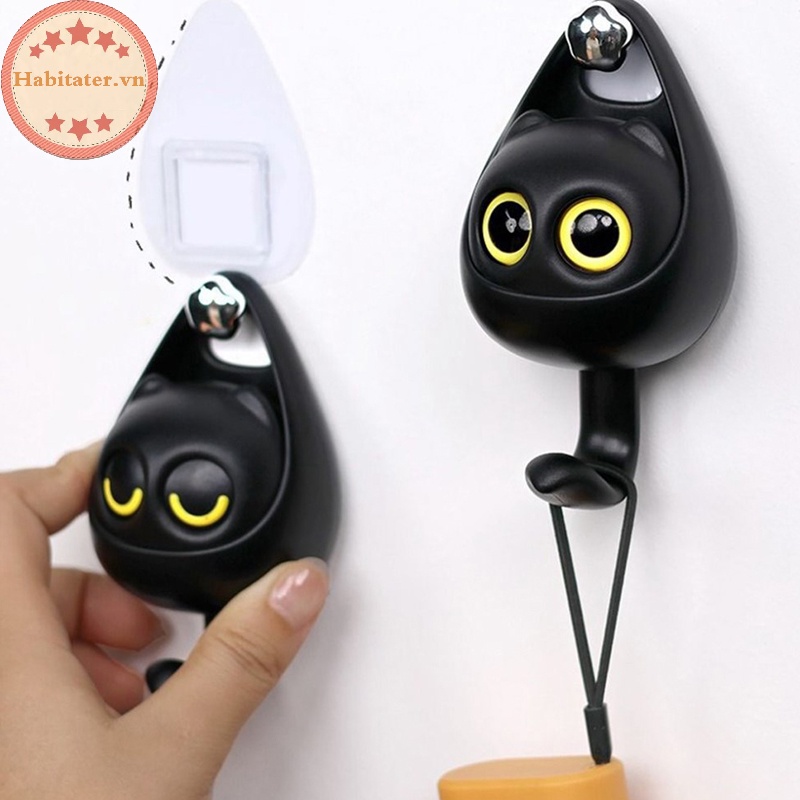 Tater sáng tạo dễ thương phim hoạt hình mèo móc treo tường shlef móc cho quần áo mũ khăn quàng cổ người giữ chìa khóa động vật giá treo đồ trang trí nội thất móc treo vn