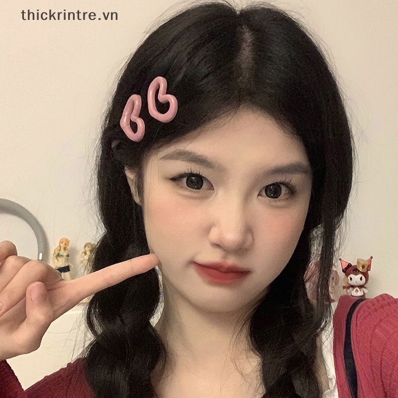 Thi fashion y2k hairclips sweet cool girls kẹp tóc phong cách trái tim kẹp tóc kẹp tóc bên hông phụ nữ trẻ em phụ kiện tóc vn