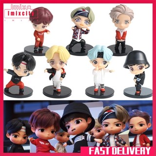 Set 7 mô hình mini IMIXCITY BTS Tinytan anime nhóm Bangtan Boys làm đồ chơi quà tặng cho người hâm mộ