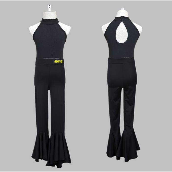 Trang phục biểu diễn khiêu vũ latin phong cách mới trang phục tập luyện cho bé gái trang phục thi đấu khiêu vũ trang phục tập luyện cho trẻ em phong cách mùa xuân quần ống loe latin