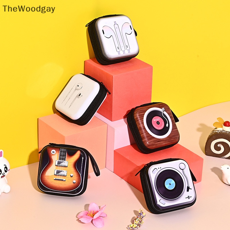 Thewoodgay thời trang sáng tạo thiếc dây kéo ví đựng tiền xu cầm tay hộp đựng chìa khóa nhỏ cổ điển hộp tai nghe cá nhân hóa băng túi máy ảnh en