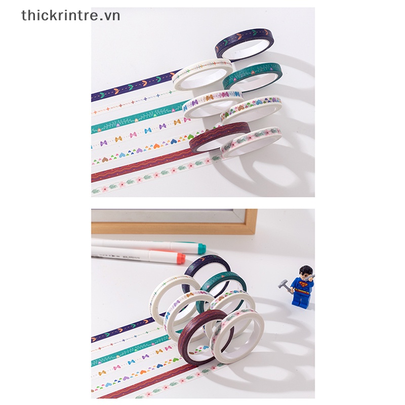 Thi 7mm * 10m washi tape masking tape kawaii trang trí băng dính sticker scrapbooking diary văn phòng phẩm vn