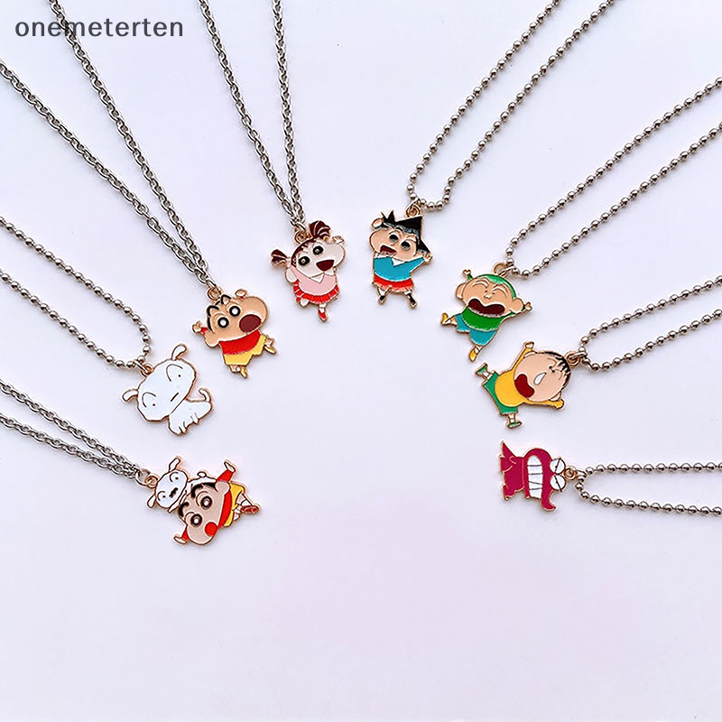 Rten kawaii phi hành gia bút chì màu shin chan vòng cổ ins phong cách hip hop trẻ em vui nhộn mặt dây chuyền hoạt hình đa năng cho nam giới nữ dây chuyền áo len n