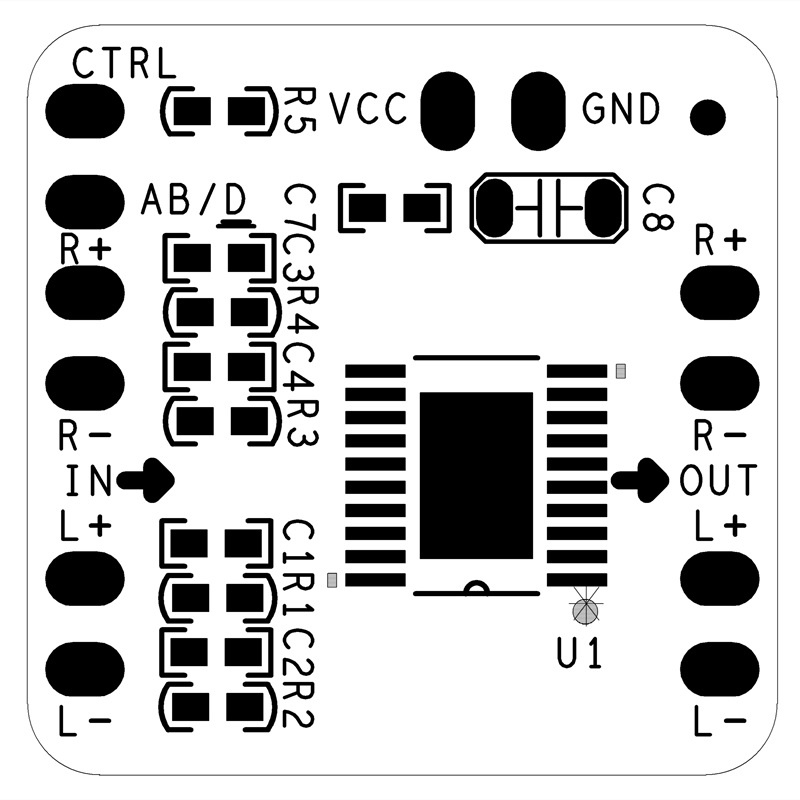 Bảng Mạch Khuếch Đại Âm Thanh Kỹ Thuật Số 2x10w ht8697 3.6-8.5v