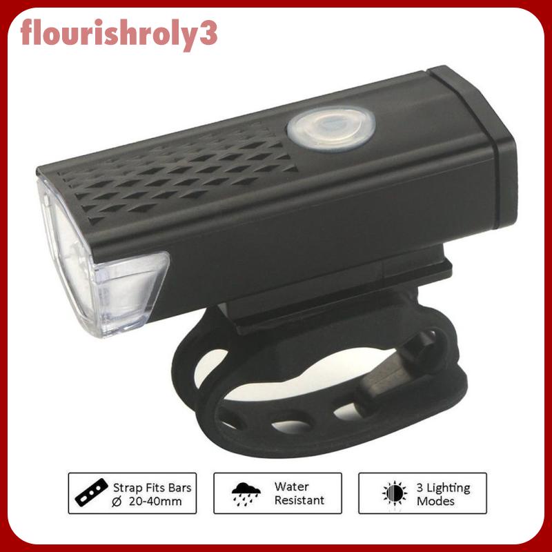 Đèn pha, Đèn pin đường trước xe đạp LED USB 300Lumen có 3 chế độ, chống nước