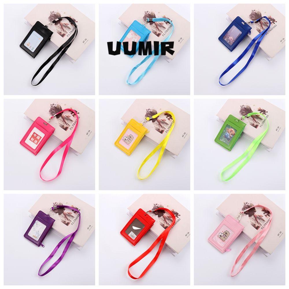 UUMIR Túi Đựng Thẻ Giả Da Nhiều Màu Có Khóa Kéo Dành Cho Học Sinh / Văn Phòng
