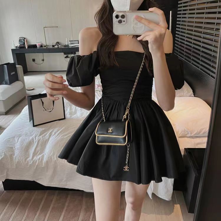Đầm Xòe Tay Phồng Thời Trang Pháp Xinh Xắn Dành Thắt lưng Cho Nữ