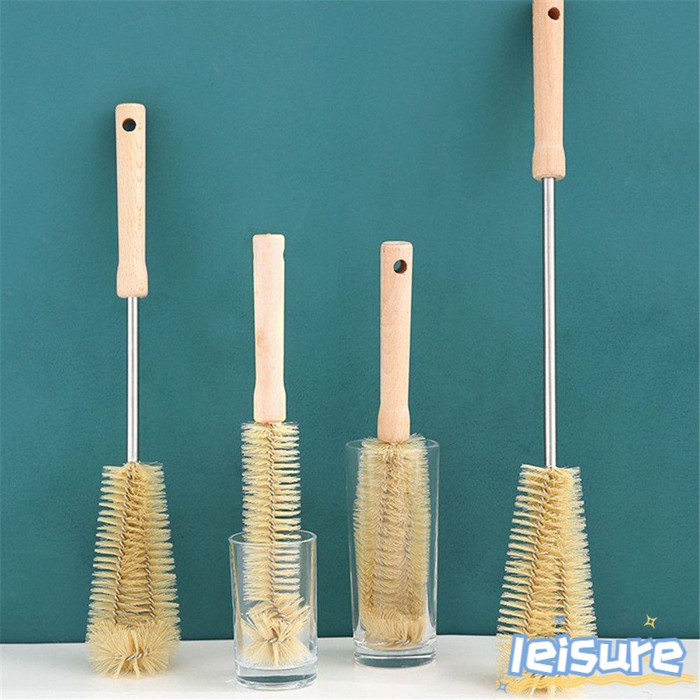 Cọ vệ sinh chai lọ Daphne có tay cầm bằng gỗ và móc treo đa năng