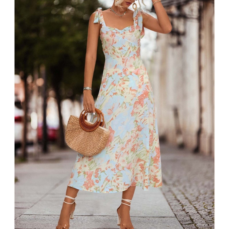 Đầm Quây Ngực Không Tay In Hoa Thời Trang Mùa Hè 2023 Dành Cho Nữ