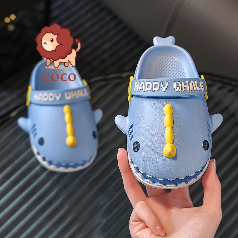 Dép Đi Trong Nhà Tắm Chống Trượt Hình Cá Mập Thời Trang Mùa Hè Cho Bé