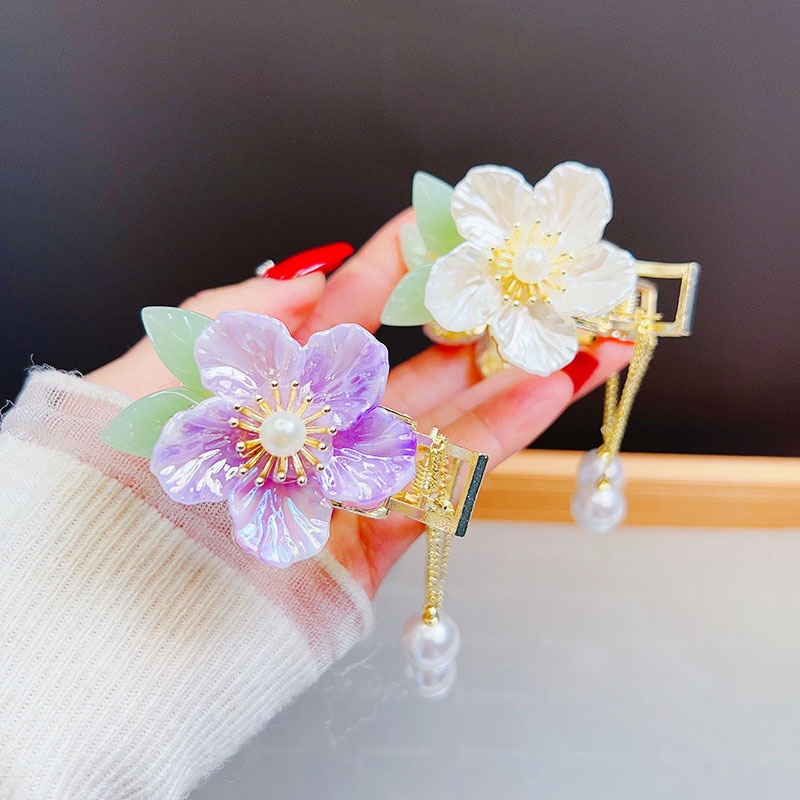 Haimeikang (MớI) Kẹp TóC DạNg Tua Rua ĐíNh NgọC Trai Giả Xinh XắN