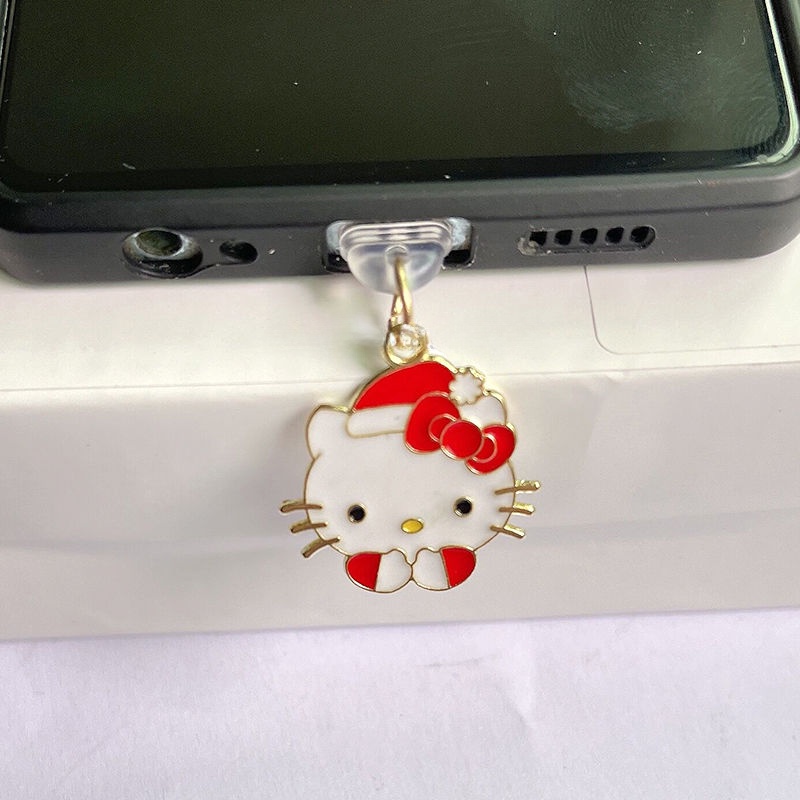 Nút Cắm Chống Bụi Cho Lỗ Cắm Điện Thoại Di Động diy Hình Mèo Melody Kuromi Cinnamon Dog KT Kitty