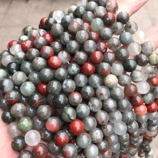 4 6 8 10 12 mm bloodstone hạt dây đá máu tự nhiên hạt tròn trang sức diy đính hạt đá vòng tay accessroies
