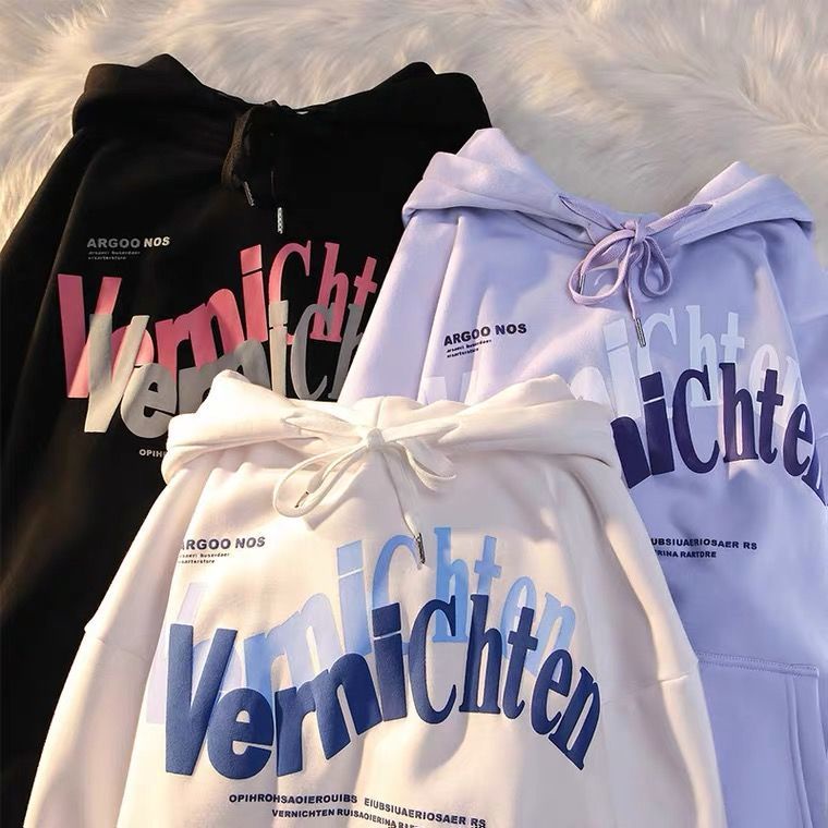 Áo Hoodie Dáng Rộng Phân Tử feminino casaco Màu Tím Khoai Môn Phong Cách Mới Mùa Thu Đông Cho Nam Và Nữ