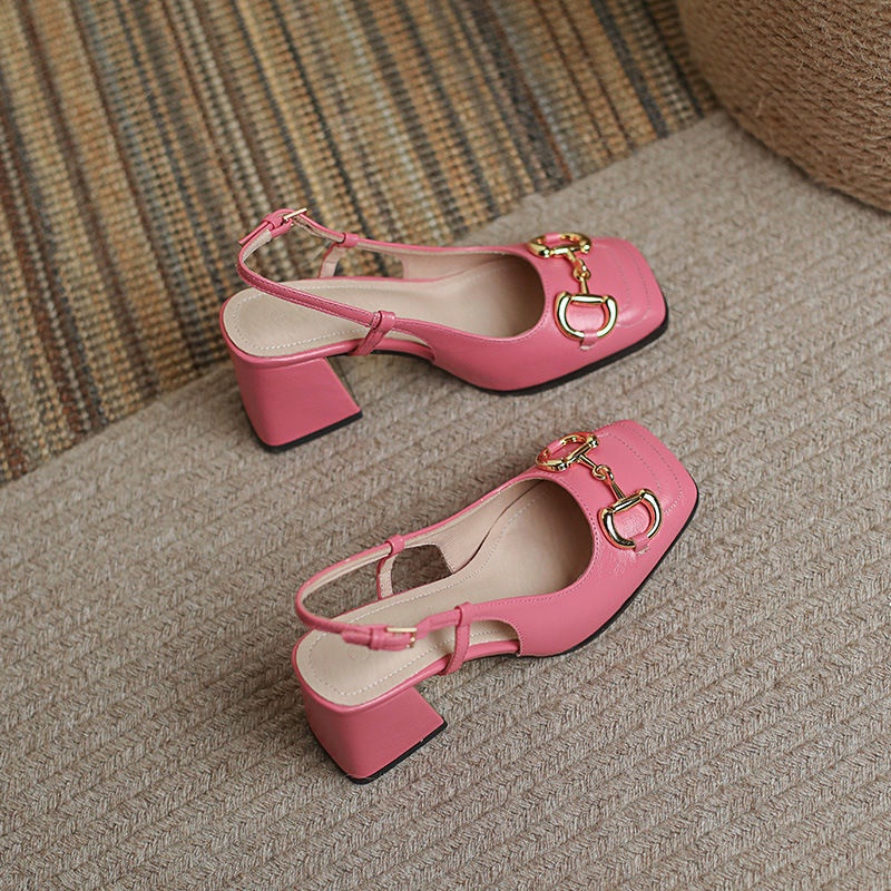 Giày Sandal Cao Gót Dày Dặn Plus Size Thời Trang Mùa Hè Dành Cho Nữ