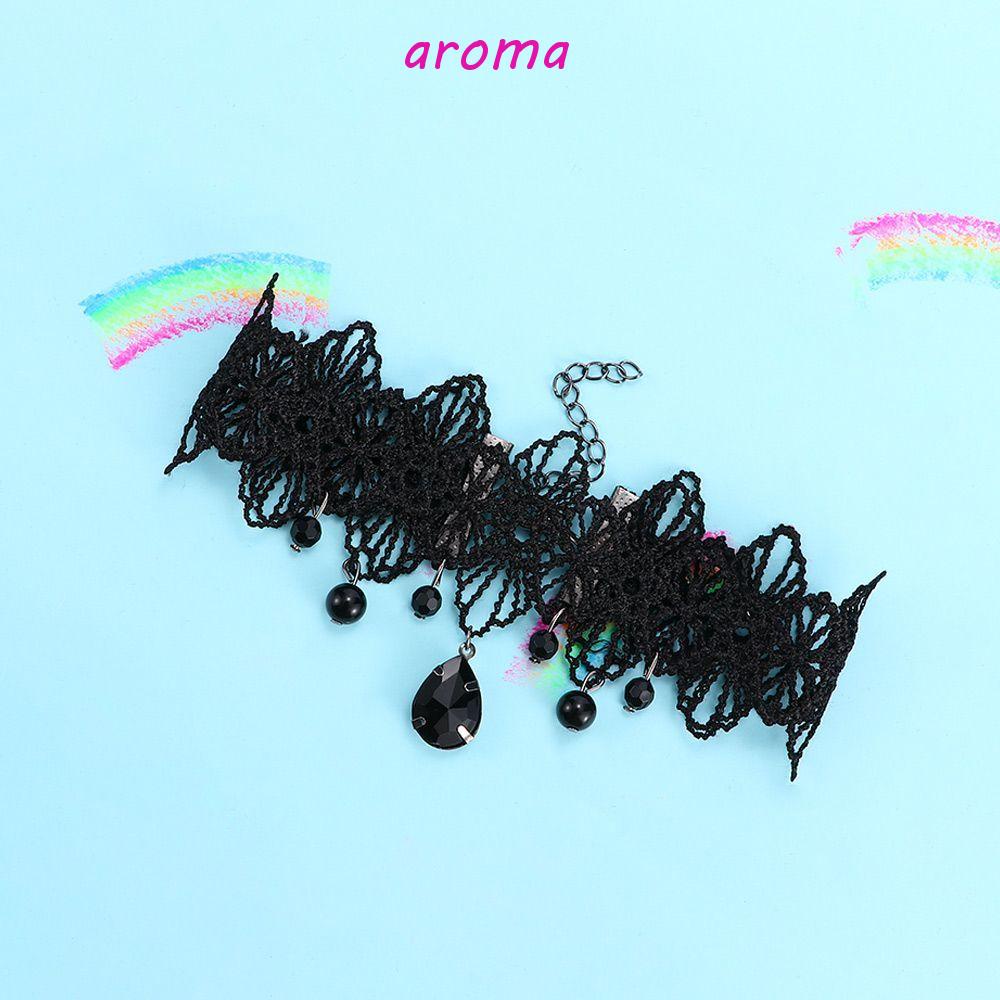 Dây Chuyền Phong Cách Retro|Vòng Cổ Tua Rua Màu Đen Phong Cách Gothic Cho Nữ