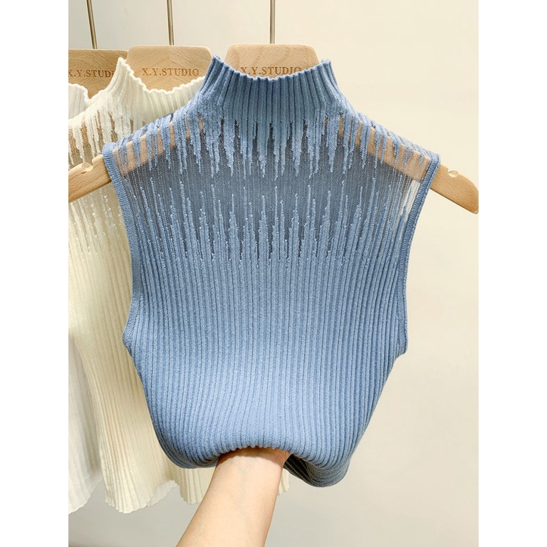 Áo Croptop Sát Nách Cổ Lọ Thiết Kế Khoét Quyến Rũ