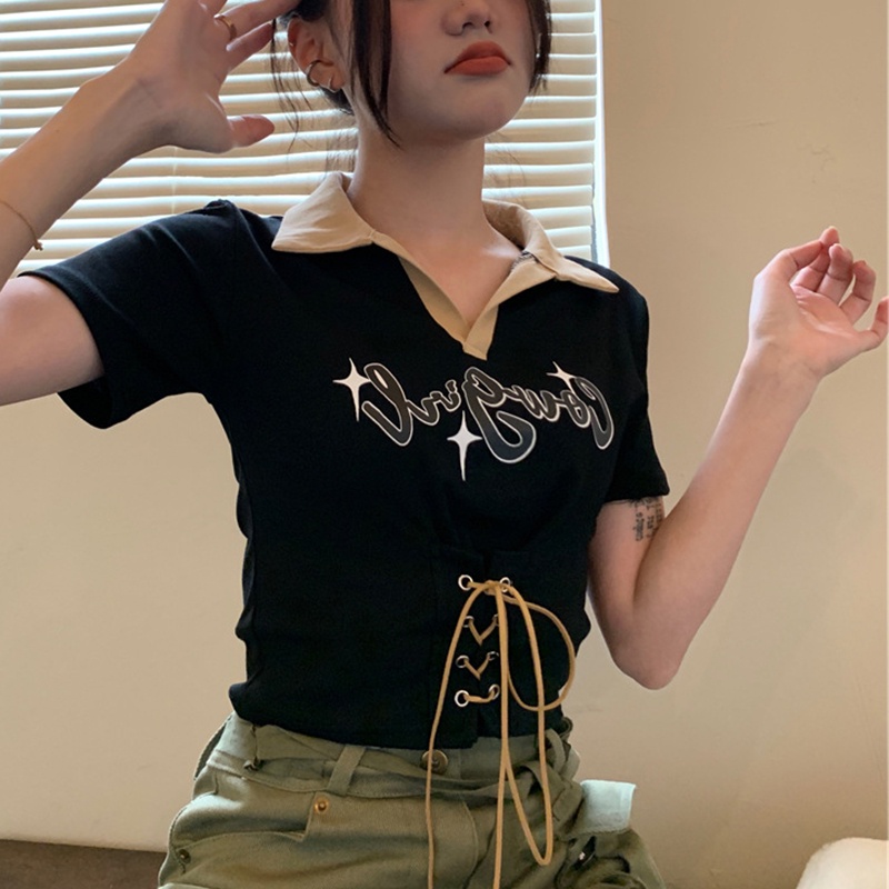 IELGY  Áo Thun Ngắn Tay In Chữ IELGY   Thời Trang Nữ