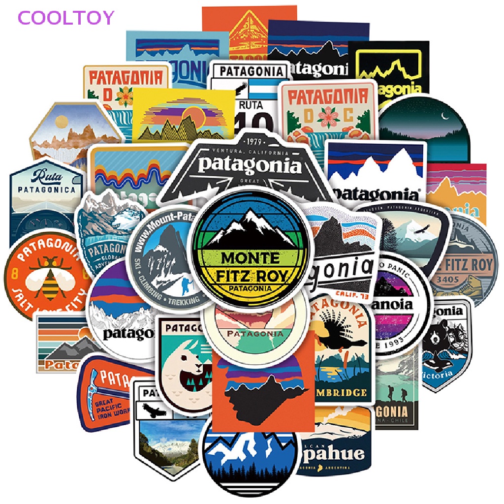 Cooltoy Set 50 Sticker Patagonia Graffiti Dán Laptop Hành Lý Cắm Trại Cảnh Quan Bán Chạy