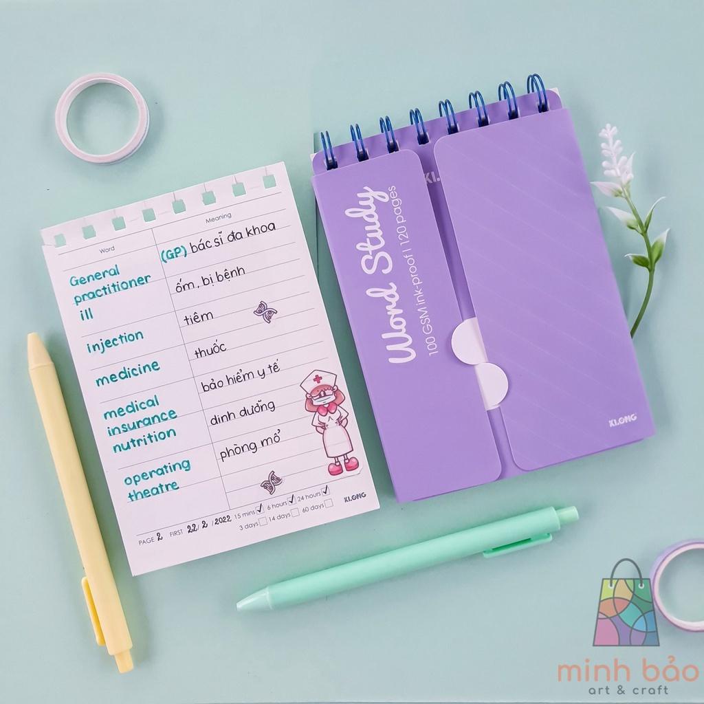 Sổ học từ vựng Word Study A6 120 trang, Klong MS: 916, Sổ học từ mới tiếng anh, Flashcard - Loki