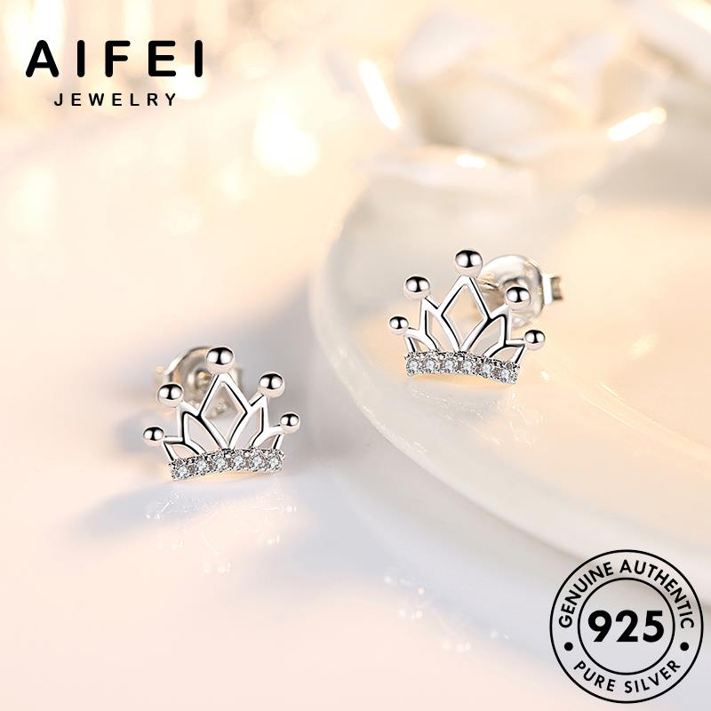AIFEI JEWELRY trang 925 tua bông moissanite quốc vương miện bản cương tai nguyên nhân sức vành thật kiện nữ xỏ thời Thời bạc tròn hàn kim phụ khuyên cá E105