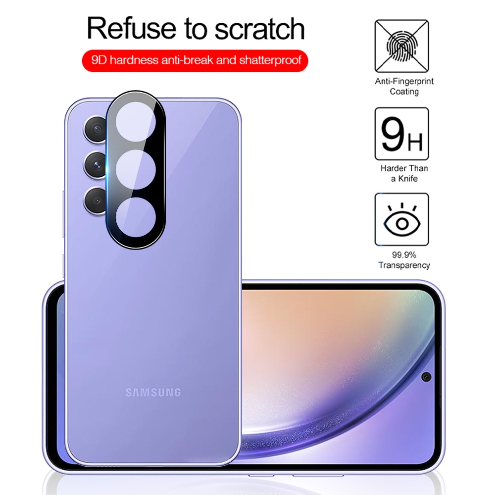 3DLB For Samsung Galaxy A54 A34 A14 A73 A53 A23 A32 A72 A52 4G 5G 3D Curved Tempered Glass Rear Camera Back Lens Protect Cap ProtectIve film