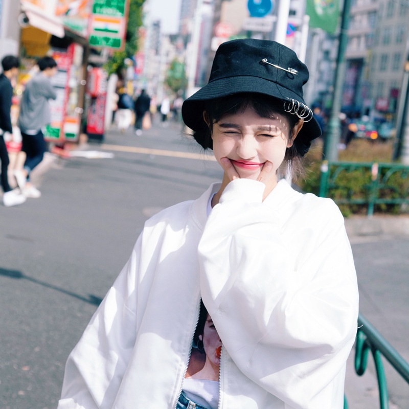 Mũ Bucket Chống Nắng Tia UV Có Ghim Cài Thời Trang Mùa Hè Cho Nam Và Nữ